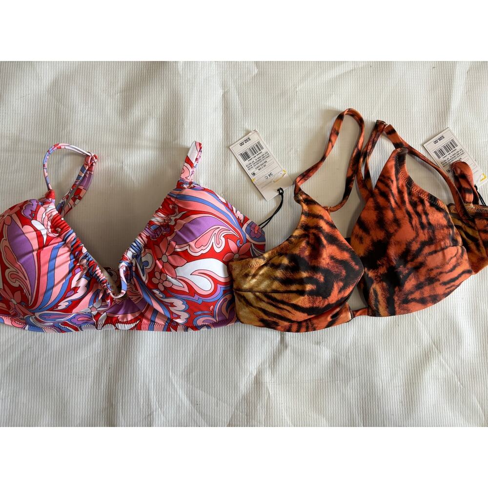 Shade & Shore Bikini Swim Tops Bras 34C New